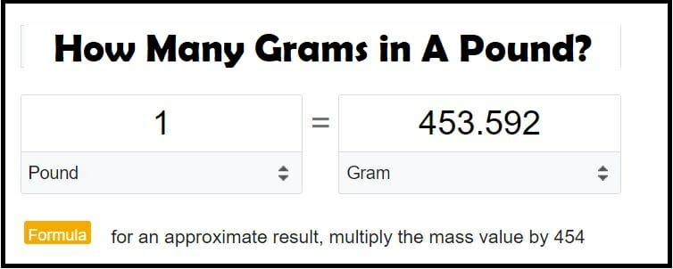 how many grams in a pound